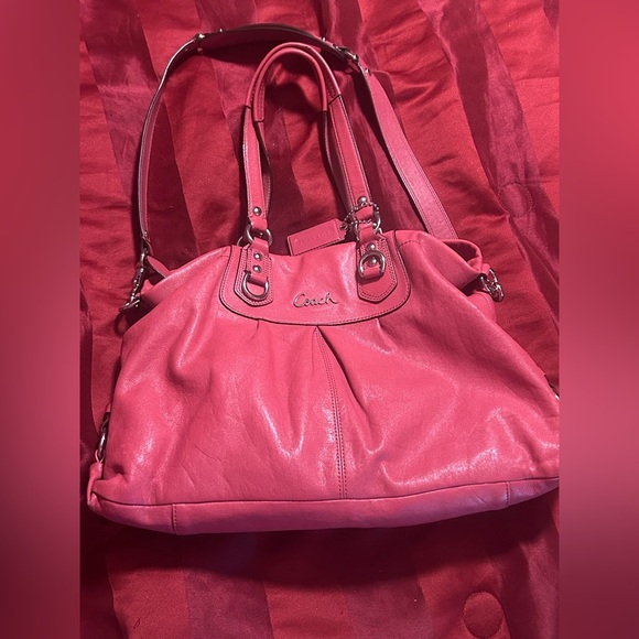 Coach Handbags - Coach Pink Shoulder Bag with Silver Hardware